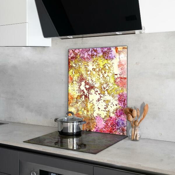 Sklenený obklad do kuchyne Oranžová abstrakcia