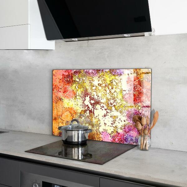 Sklenený obklad do kuchyne Oranžová abstrakcia