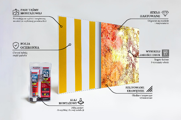 Sklenený obklad do kuchyne Oranžová abstrakcia