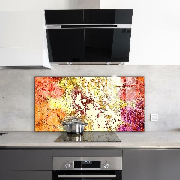 Sklenený obklad do kuchyne Oranžová abstrakcia