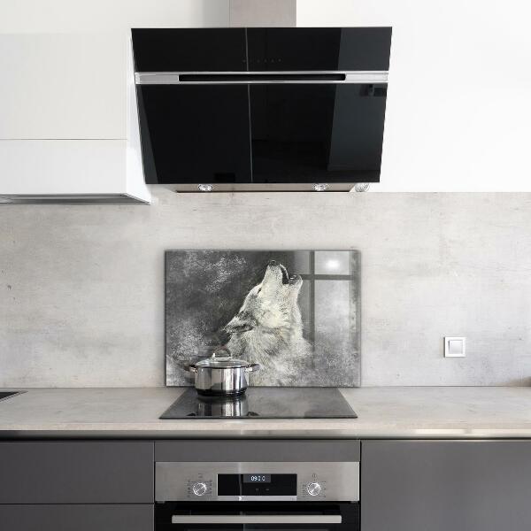 Sklenený obklad do kuchyne Kanadský vlk ilustrácie