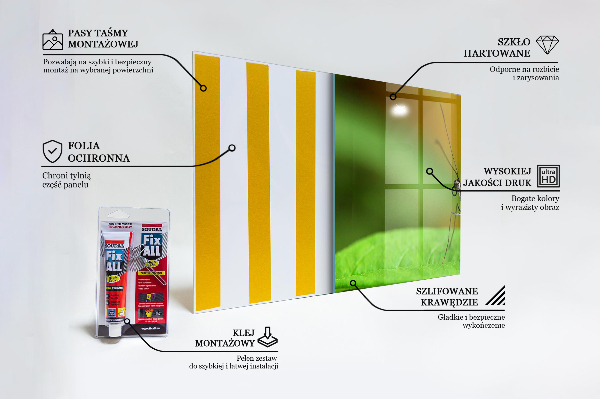 Sklenený obklad do kuchyne Motýľ na liste