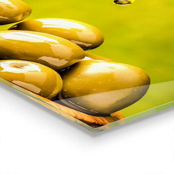 Sklenený obklad do kuchyne Zelené čerstvé olivy