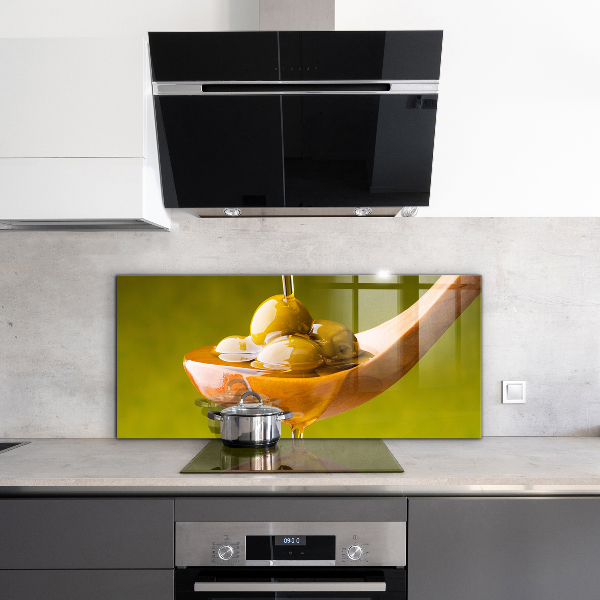 Sklenený obklad do kuchyne Čerstvo lisovaný olivový olej