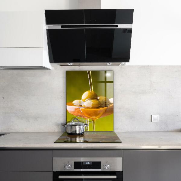 Sklenený obklad do kuchyne Čerstvo lisovaný olivový olej