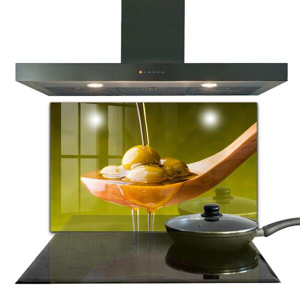 Sklenený obklad do kuchyne Čerstvo lisovaný olivový olej