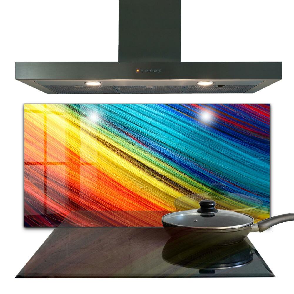 Sklenený obklad do kuchyne Farebný grafický dúhový vzor