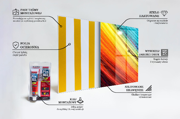 Sklenený obklad do kuchyne Farebný grafický dúhový vzor