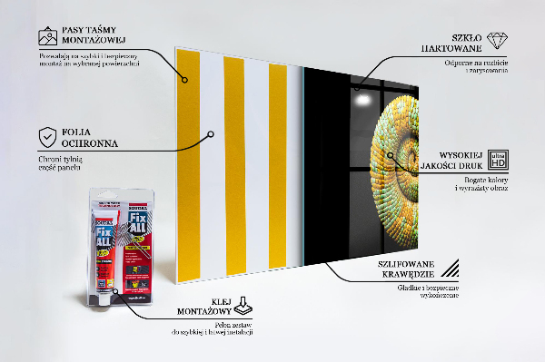 Sklenený obklad do kuchyne Povaha chameleónskeho chvosta