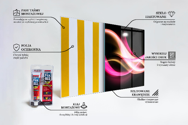 Sklenený obklad do kuchyne Moderné abstraktné vibrácie