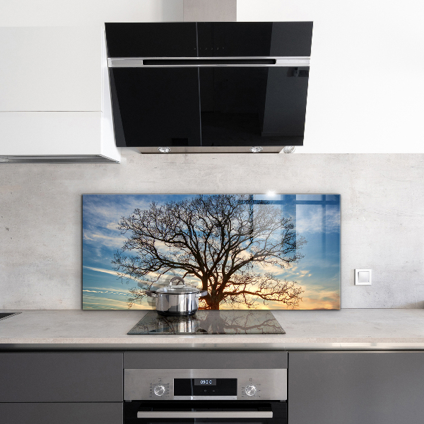 Sklenený obklad do kuchyne Krajina lúka v dopoludňajších hodinách