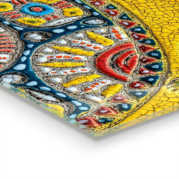 Sklenený obklad do kuchyne Korytnačia keramická mozaika