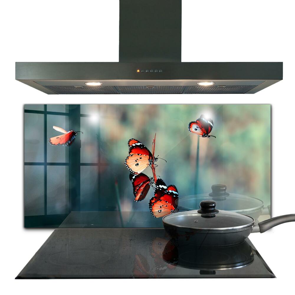 Sklenený obklad do kuchyne Jemný motýľ vo vetre