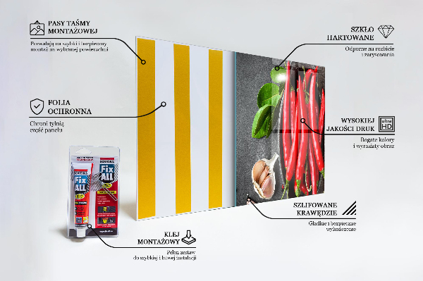 Sklenený obklad do kuchyne Varenie horúcej papriky