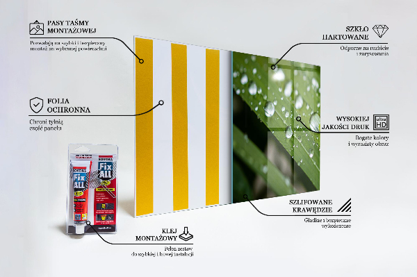 Nástenný panel  Kvapky rosy na tráve