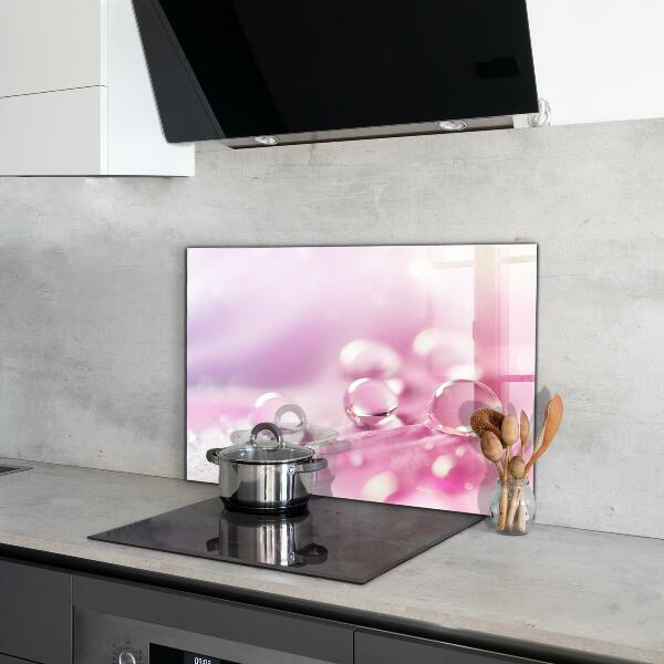 Nástenný panel  Kvapky rosy na ružovom kvete