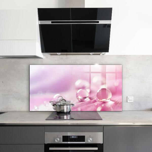 Nástenný panel  Kvapky rosy na ružovom kvete