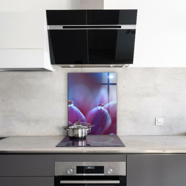 Nástenný panel  Kvapky rosy fialový kvet