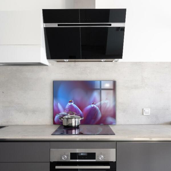 Nástenný panel  Kvapky rosy fialový kvet