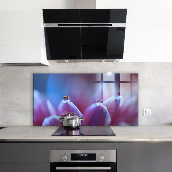 Nástenný panel  Kvapky rosy fialový kvet