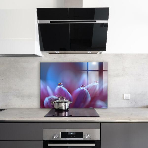 Nástenný panel  Kvapky rosy fialový kvet