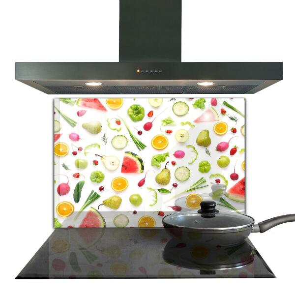 Sklenený obklad do kuchyne Zloženie zdravého ovocia