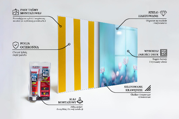 Nástenný panel  Kvety za rannou hmlou