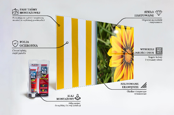 Nástenný panel  Žltý kvet na lúke