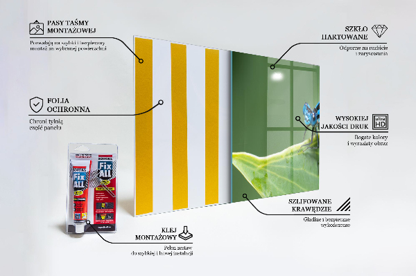 Sklenený obklad do kuchyne Vážka na liste