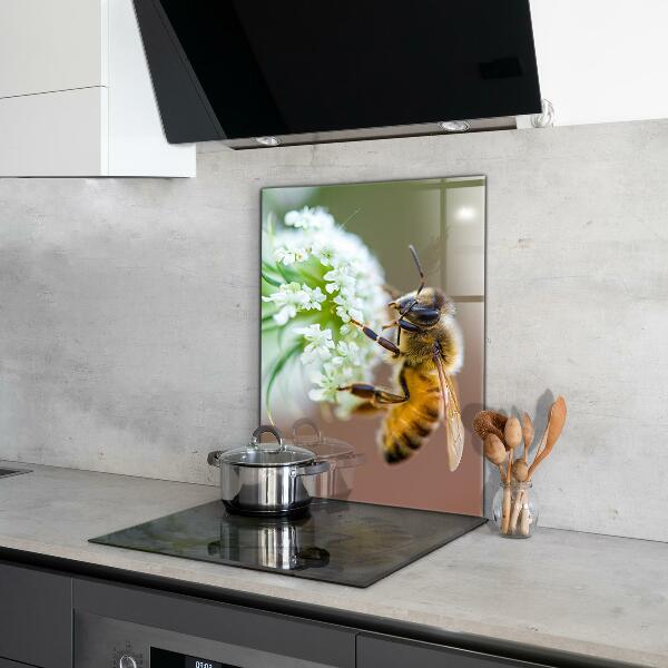Sklenený obklad do kuchyne Včelí zber peľu