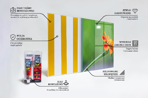 Sklenený obklad do kuchyne Motýľ na letnom kvete