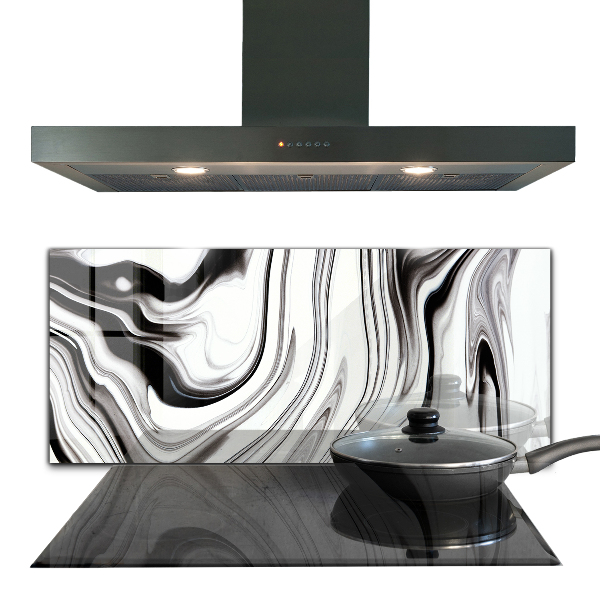 Sklenený obklad do kuchyne Akvarel čiernobiely