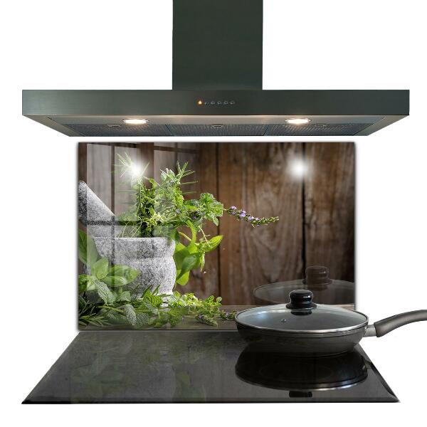 Sklenený obklad do kuchyne Korenie na kamennú maltu