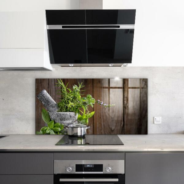 Sklenený obklad do kuchyne Korenie na kamennú maltu