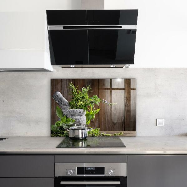 Sklenený obklad do kuchyne Korenie na kamennú maltu