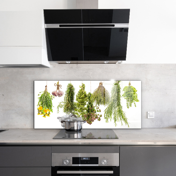 Sklenený obklad do kuchyne Sušené bylinky bylinný liek