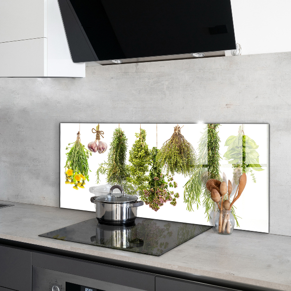 Sklenený obklad do kuchyne Sušené bylinky bylinný liek