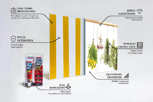 Sklenený obklad do kuchyne Sušené bylinky bylinný liek