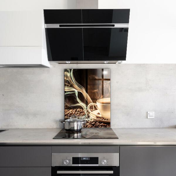 Sklenený obklad do kuchyne Šálka s aromatickou kávou