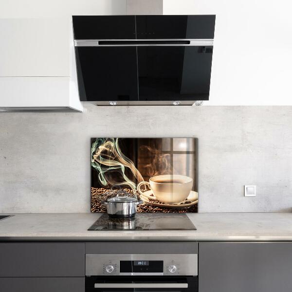 Sklenený obklad do kuchyne Šálka s aromatickou kávou