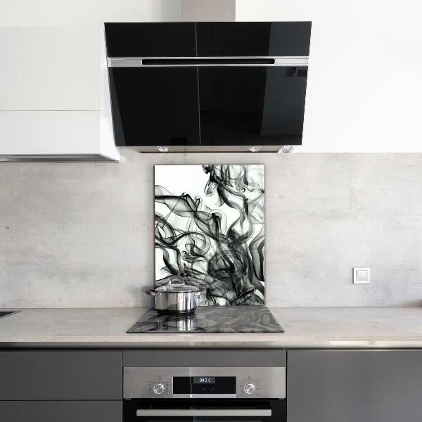 Sklenený obklad do kuchyne Stuhy abstrakcie dymu