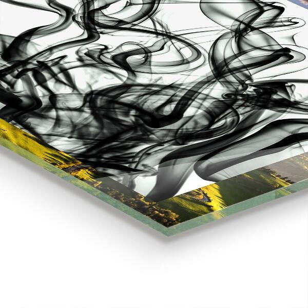 Sklenený obklad do kuchyne Stuhy abstrakcie dymu