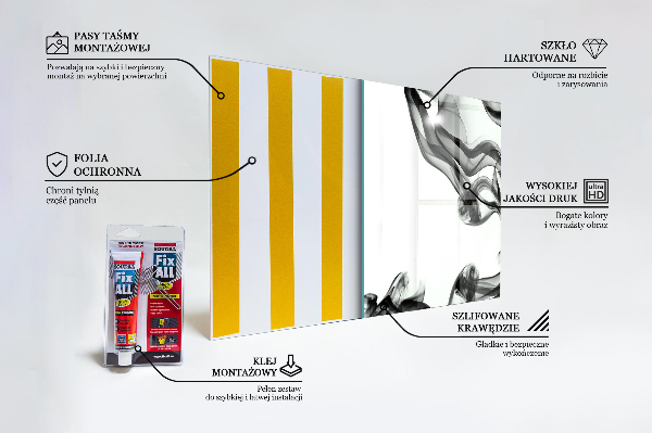 Sklenený obklad do kuchyne Stuhy abstrakcie dymu