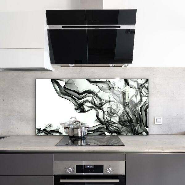 Sklenený obklad do kuchyne Stuhy abstrakcie dymu