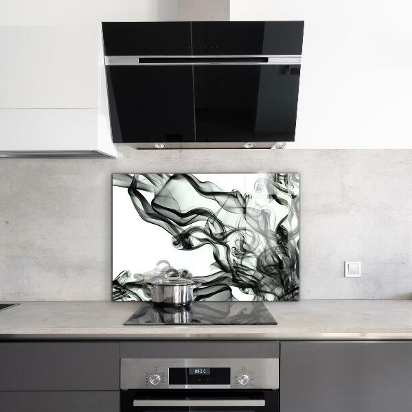 Sklenený obklad do kuchyne Stuhy abstrakcie dymu