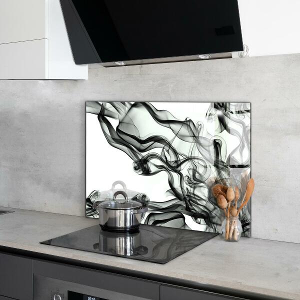 Sklenený obklad do kuchyne Stuhy abstrakcie dymu