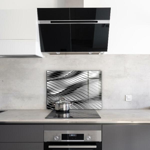 Sklenený obklad do kuchyne Abstrakcia kovových vĺn