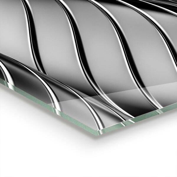 Sklenený obklad do kuchyne Abstrakcia kovových vĺn