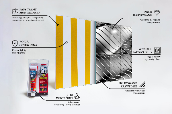 Sklenený obklad do kuchyne Abstrakcia kovových vĺn