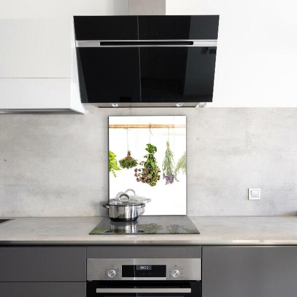 Sklenený obklad do kuchyne Zdravá strava zo sušených bylín